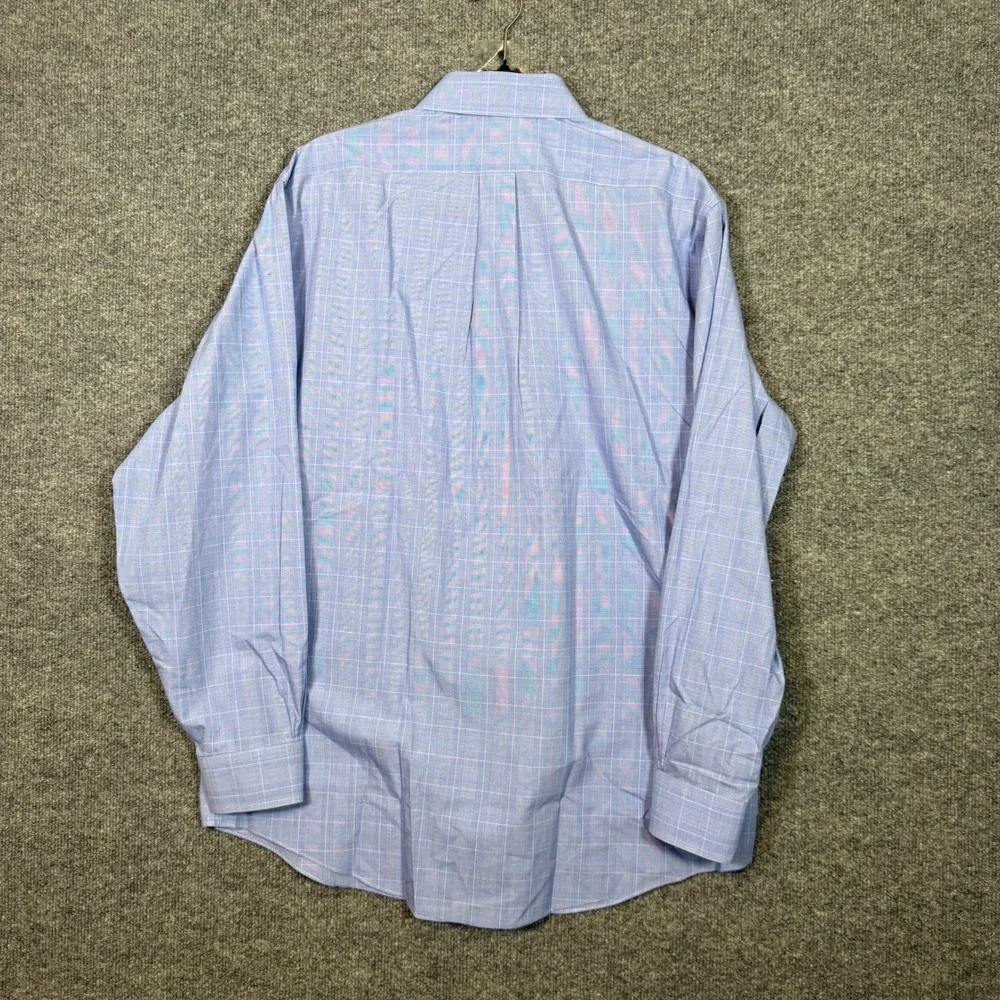 Brooks Brothers Shirt Mens‎ 16-4/5 Blue Button Down Plaid Regular Fit Non Iron